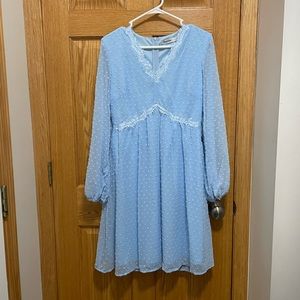 Baby blue Swiss dot dress size S